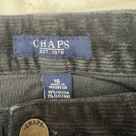 CHAPS CORDUROY BLACK CHICO BOOTCUT  PANTS STRETCH PLUS-SIZE 16 - Picture 7 of 9